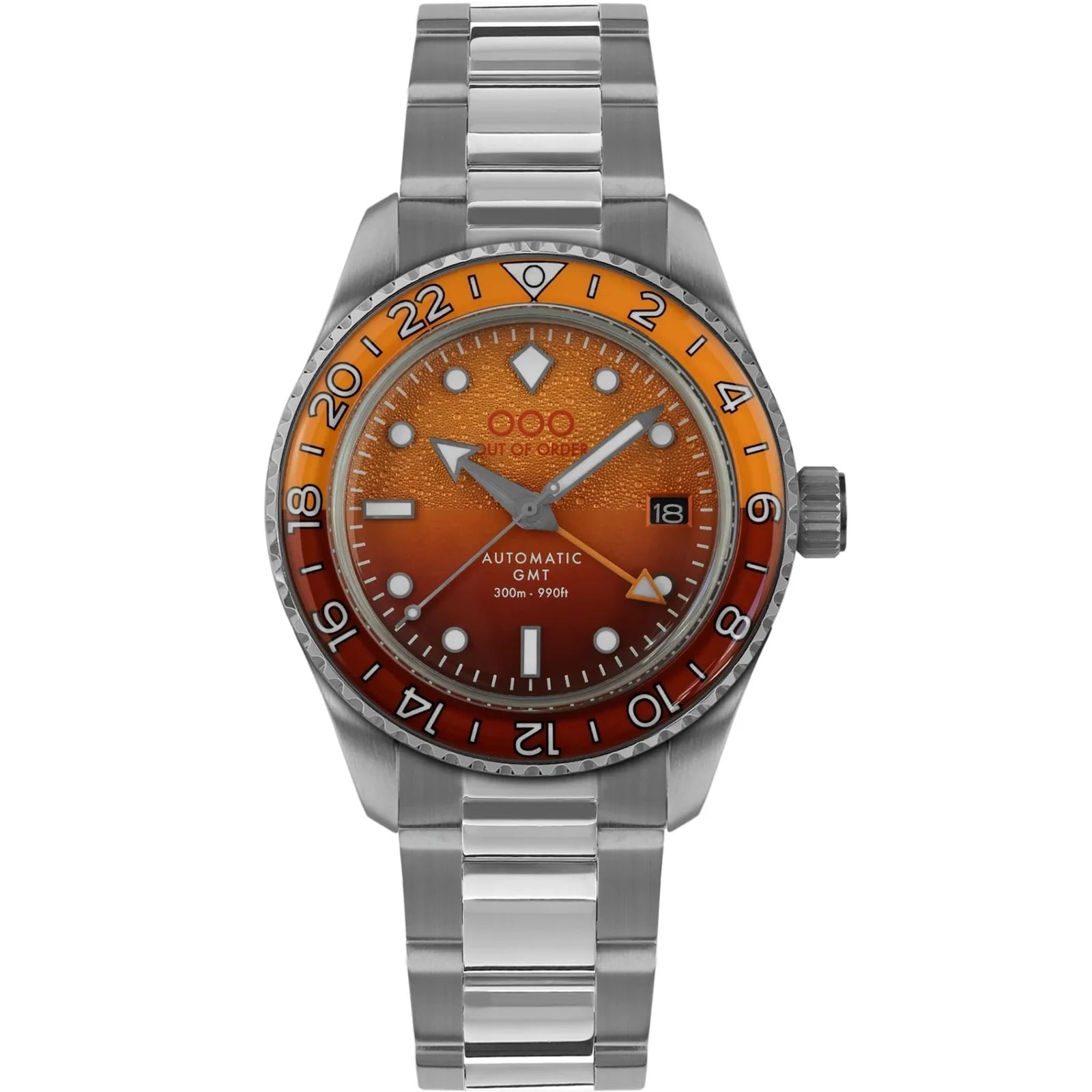Out Of Order Negroni Shaker Orange Automatic GMT Steel Watch OOO.001-25.NE.BAND.SS Image 1