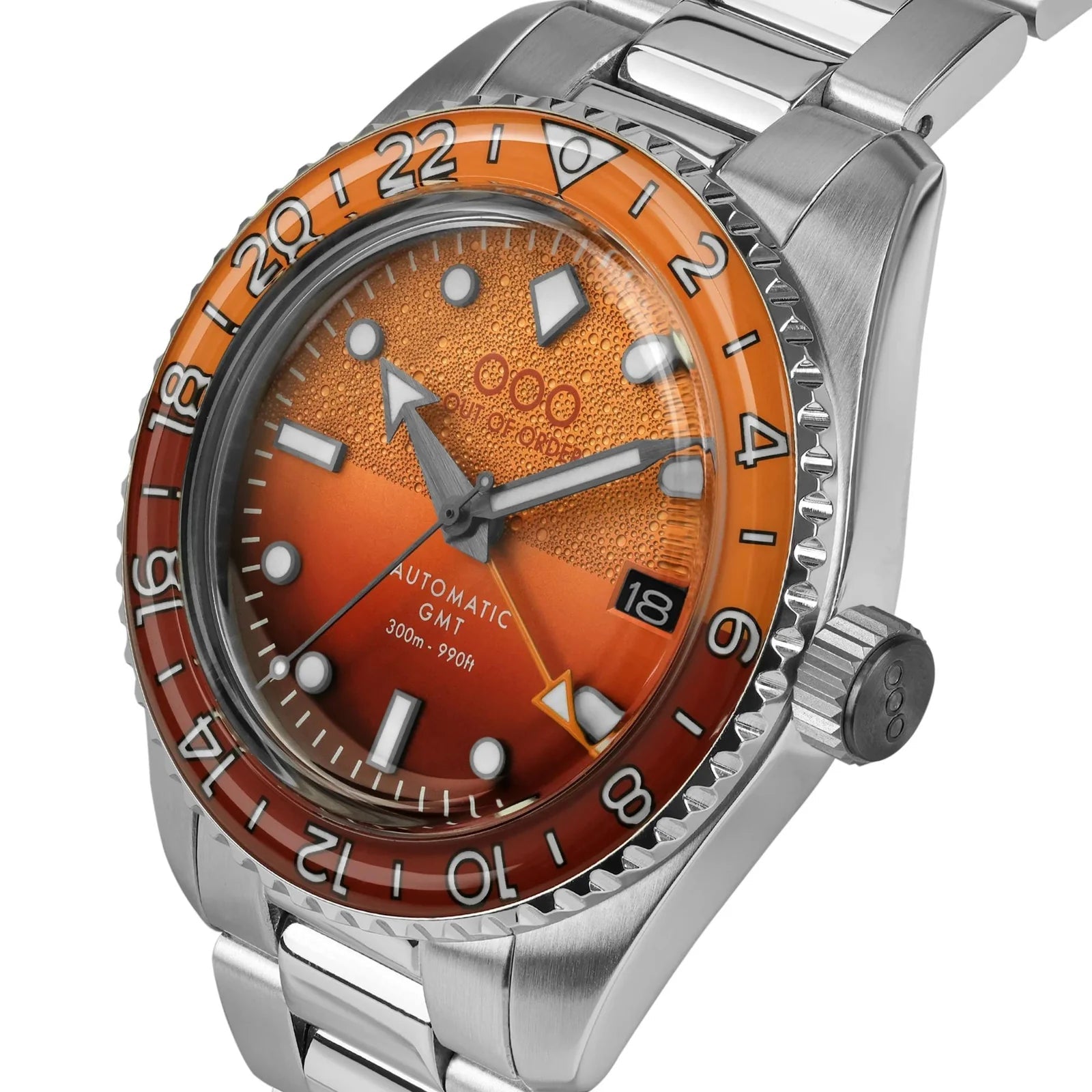 Out Of Order Negroni Shaker Orange Automatic GMT Steel Watch OOO.001-25.NE.BAND.SS Image 2