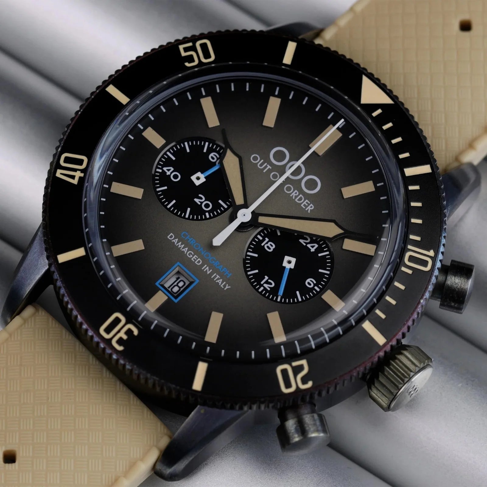 Out Of Order Pilot Brown Chronograph Watch OOO.001-28.GR Image 4