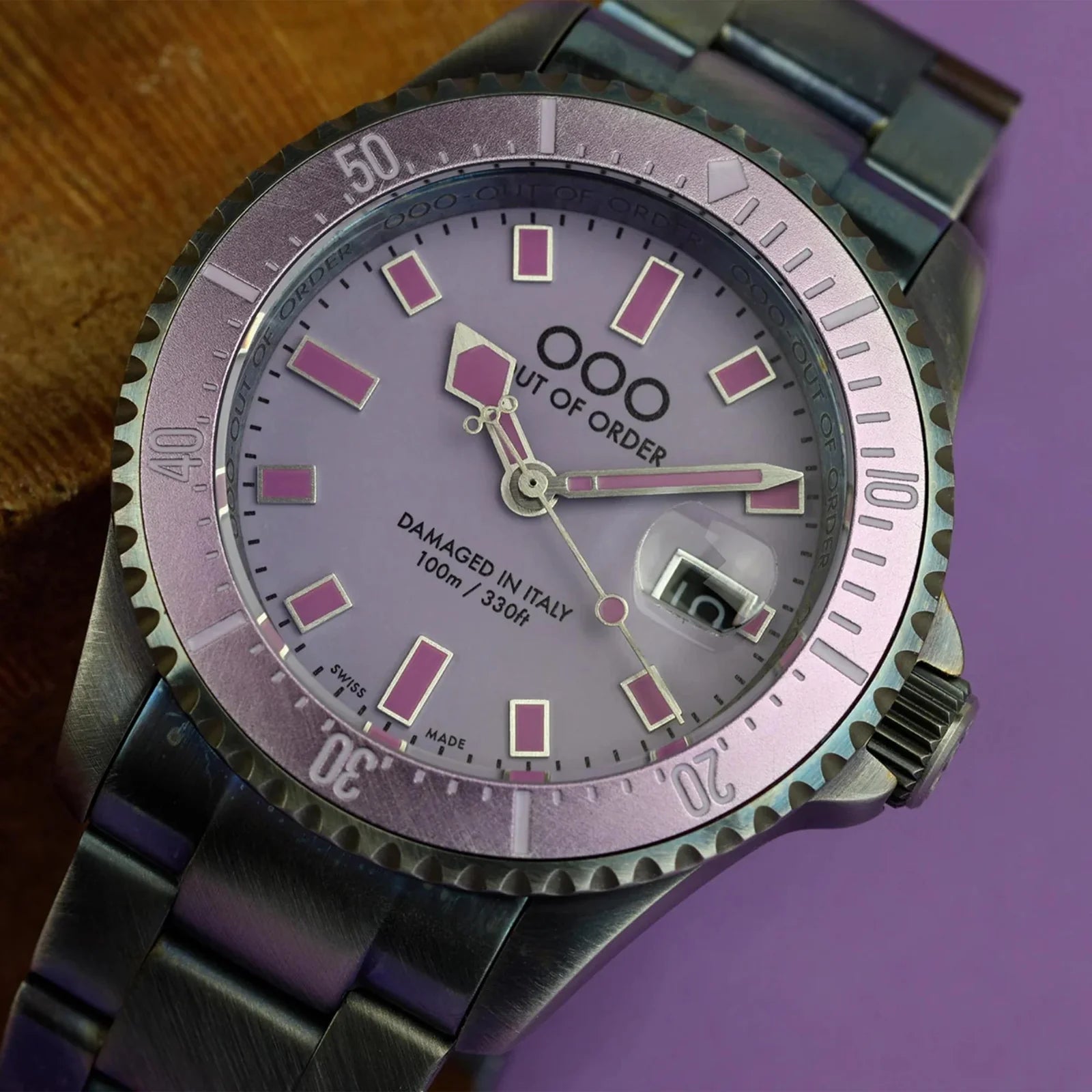 Out Of Order Purple Casanova Ultra Distressed Steel Watch OOO.001-27.MI Image 4