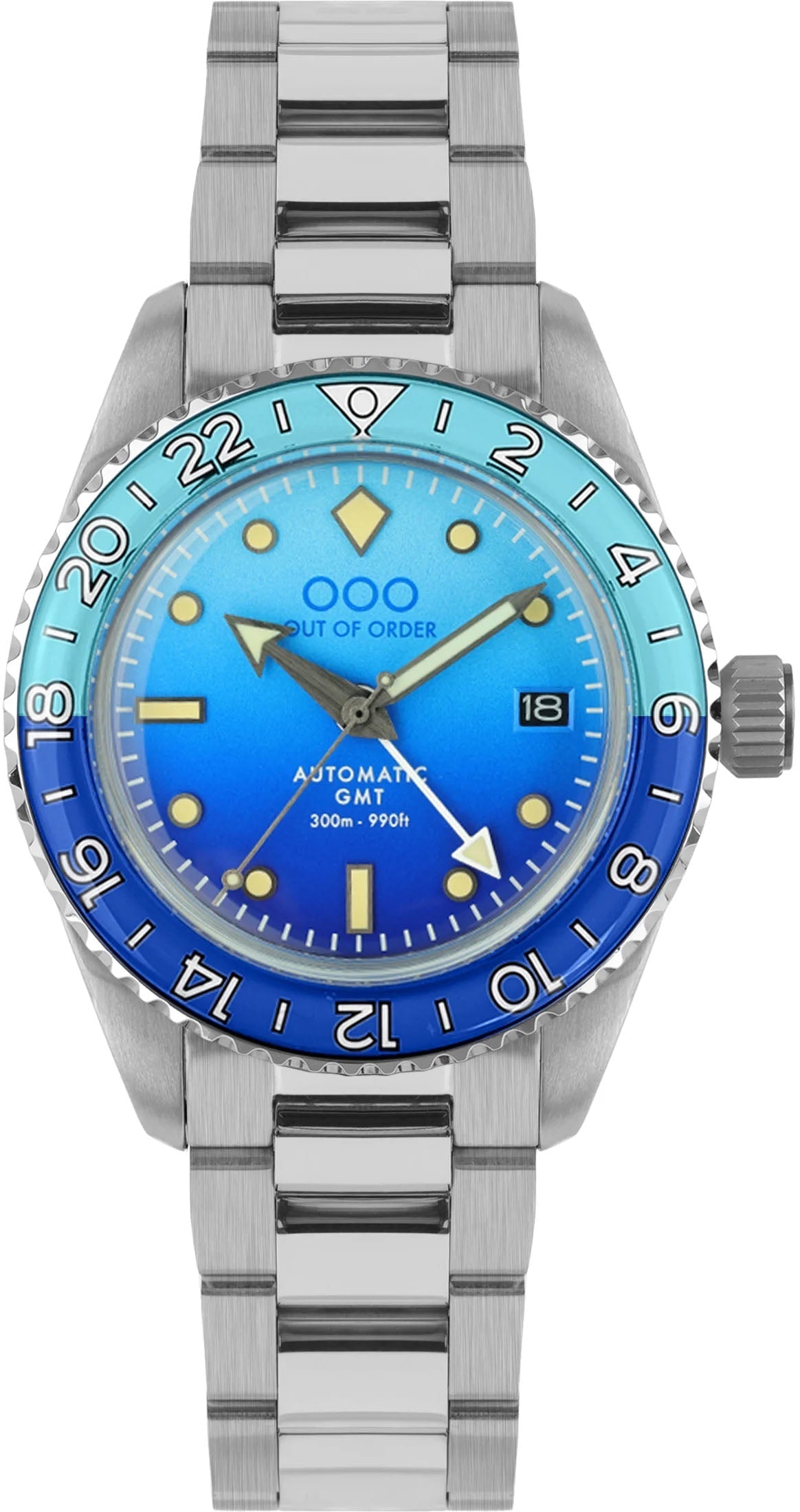 Out Of Order Shaker Bomba Blu Automatic GMT Ultra Brushed Watch OOO.001-25.BAND.BB.SS Image 1