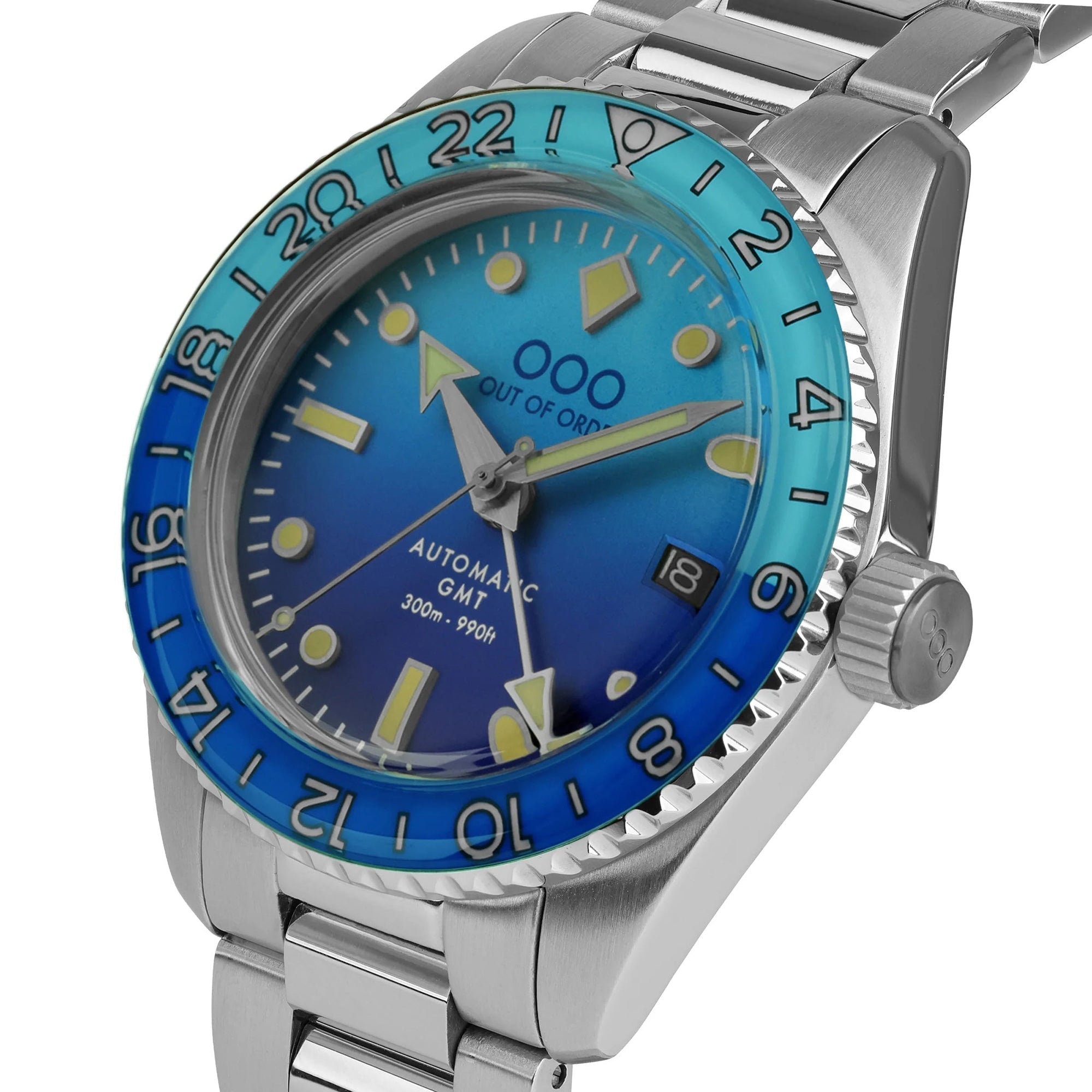Out Of Order Shaker Bomba Blu Automatic GMT Ultra Brushed Watch OOO.001-25.BAND.BB.SS Image 4