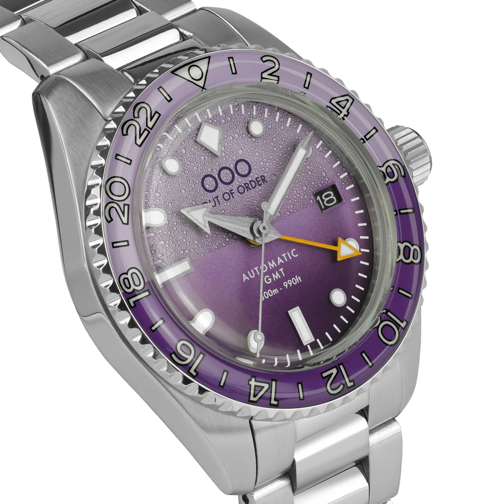 Out Of Order Shaker Dark Violet Automatic GMT Ultra Brushed Watch OOO.001-25.LA.BAND.SS Image 3