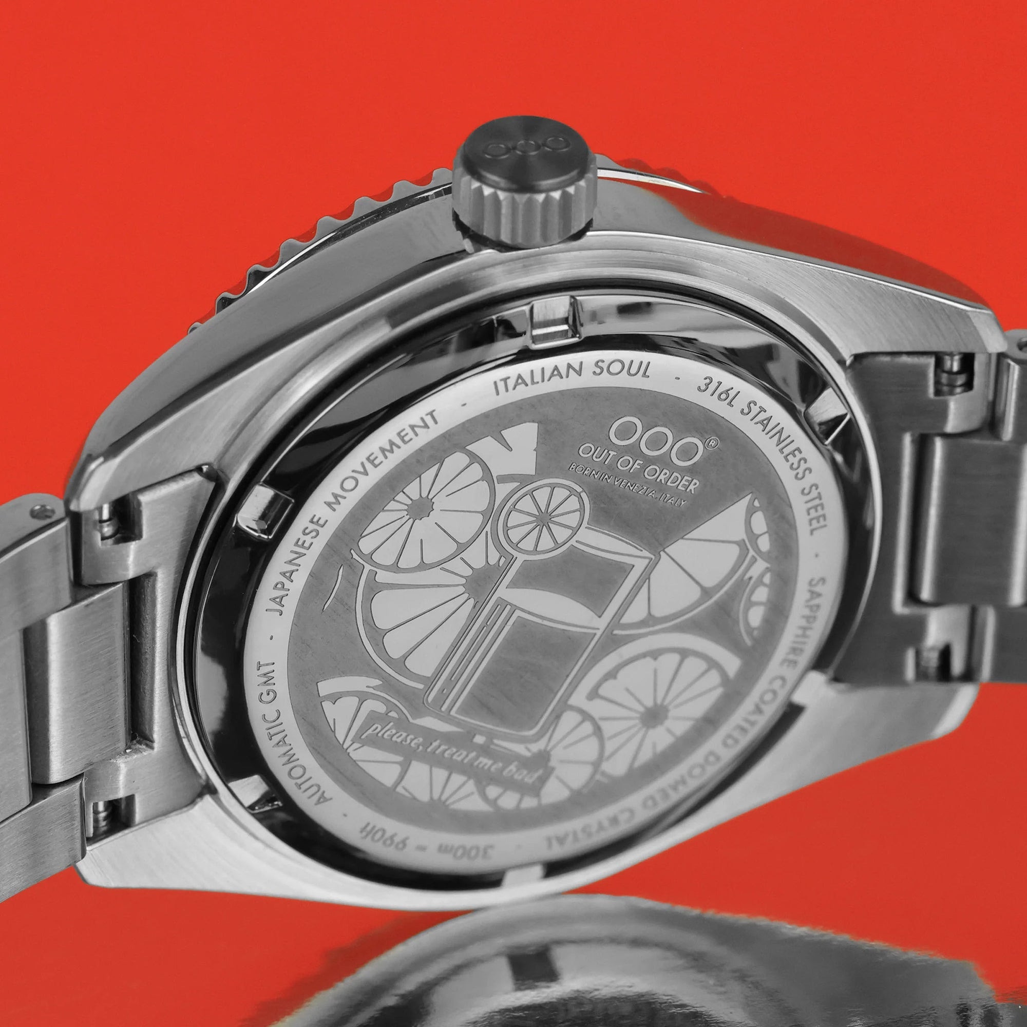 Out Of Order Shaker Paloma Automatic GMT Ultra Brushed Watch OOO.001-25.PA.BAND.SS Image 5