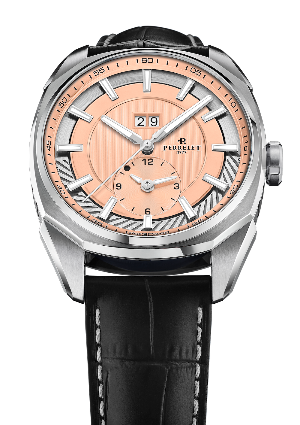 Perrelet LAB Peripheral Big Date Dual Time Salmon Watch A1101/6 Image 3