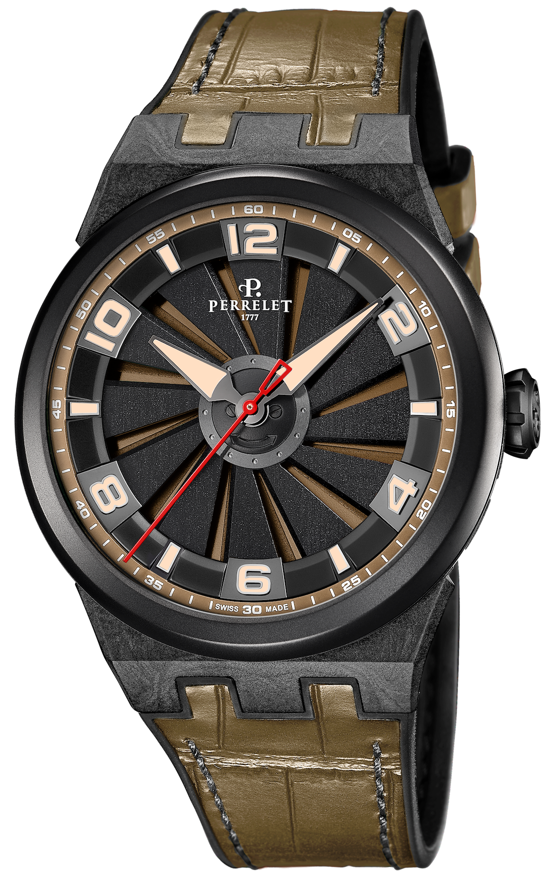 Perrelet Turbine Carbon Khaki Watch A4065/8 Image 1