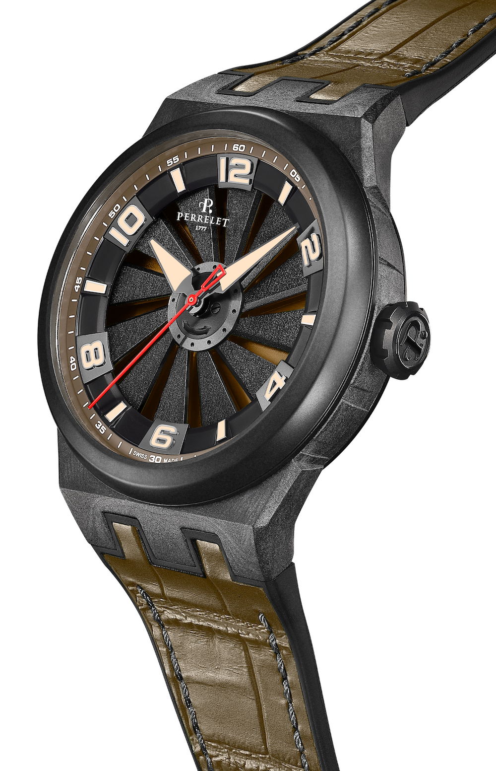 Perrelet Turbine Carbon Khaki Watch A4065/8 Image 3
