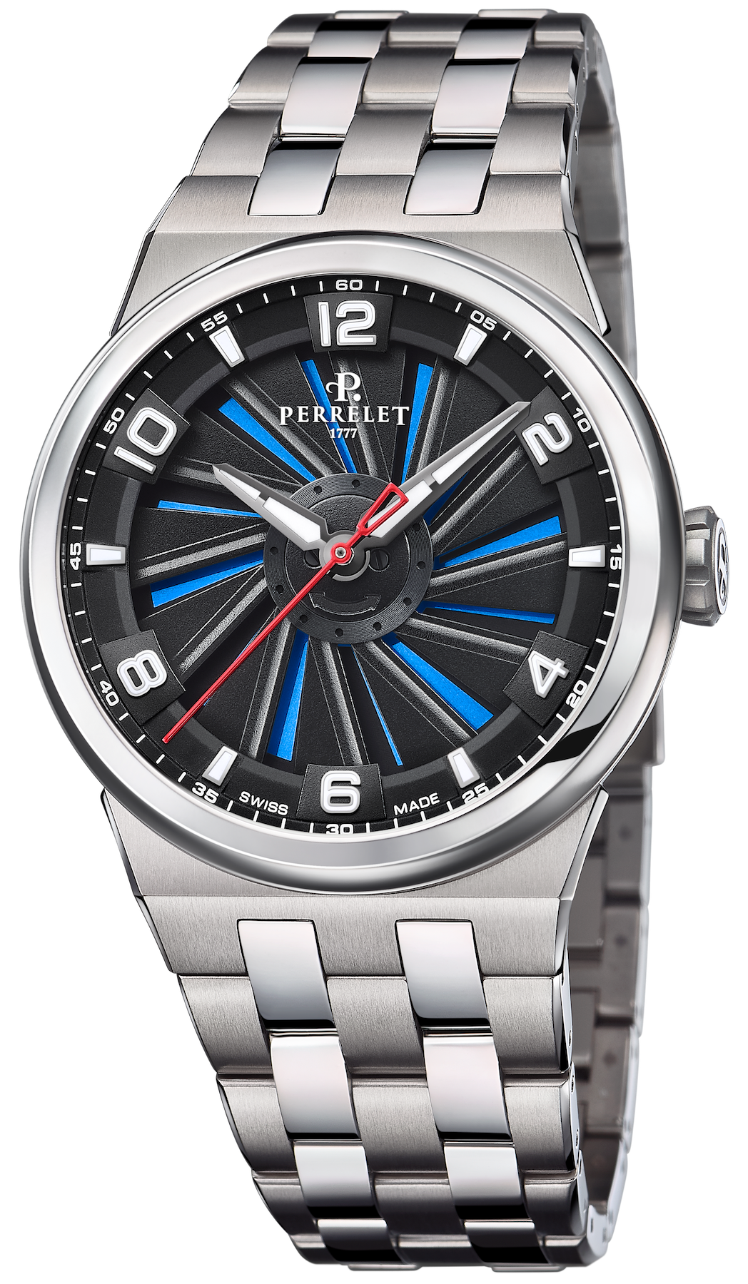 Perrelet Turbine Titanium 41 Blue Bracelet Watch A4066/2 Image 1
