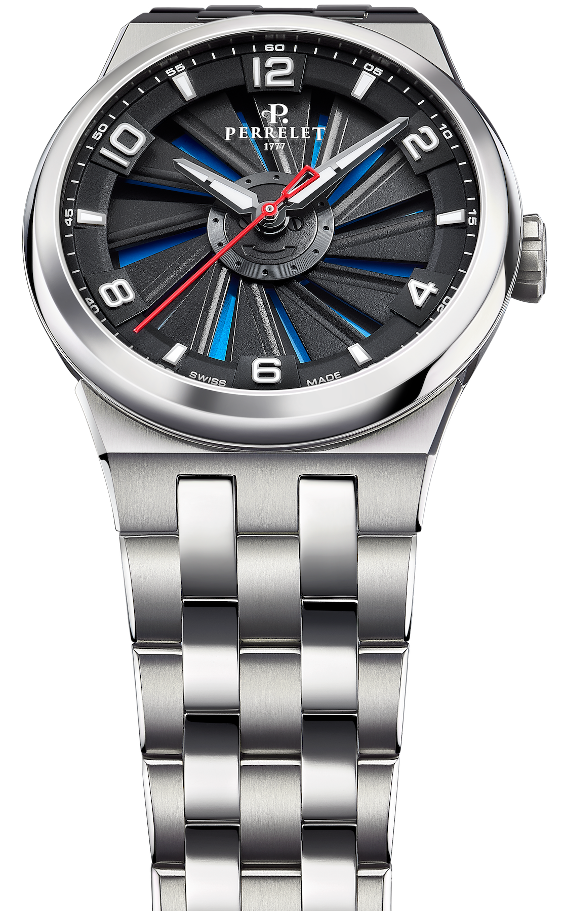 Perrelet Turbine Titanium 41 Blue Bracelet Watch A4066/2 Image 4