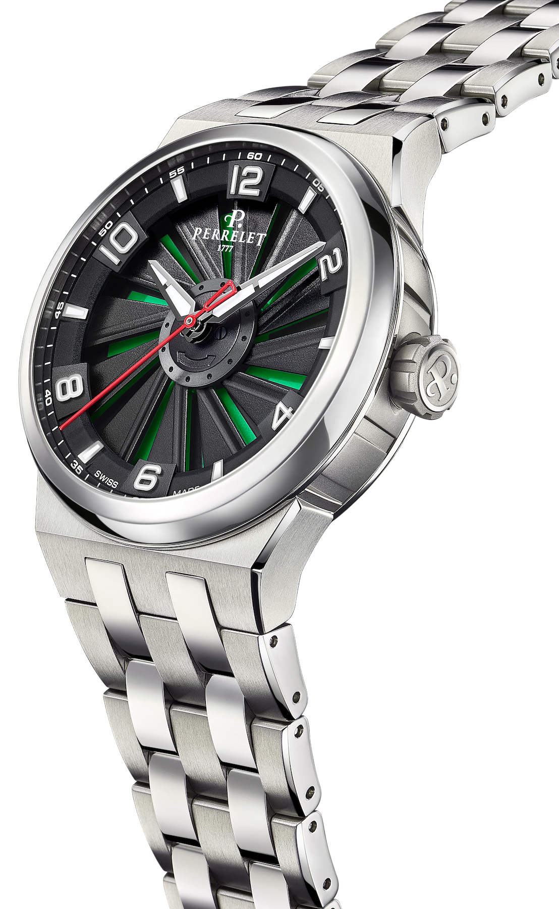 Perrelet Turbine Titanium 41 Green Bracelet Watch A4066/3 Image 3
