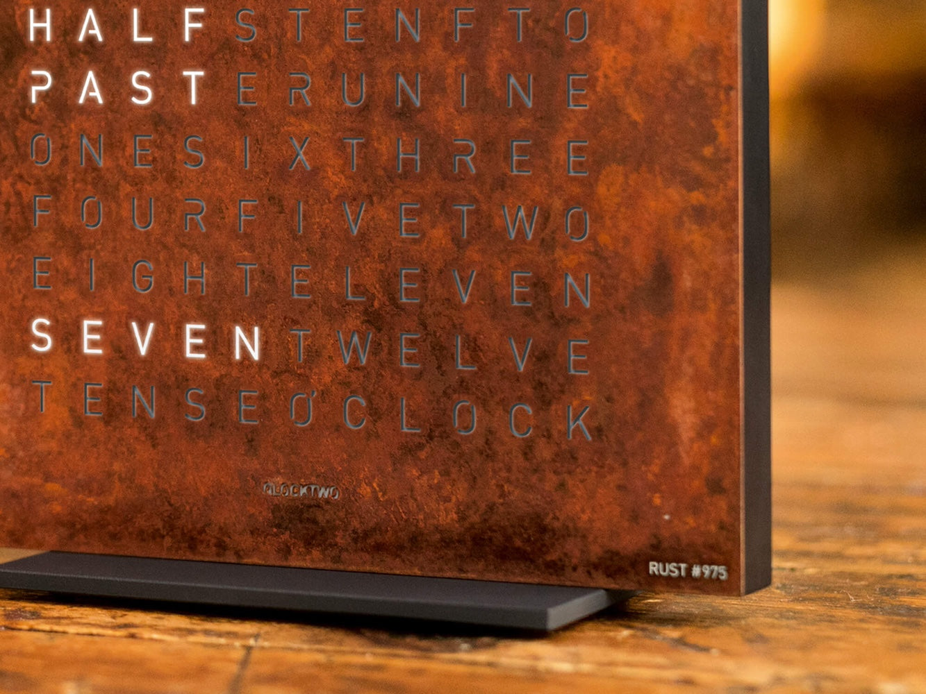 QLOCKTWO Earth 13.5 Creators Edition Rust Table Clock Watch T4BLENRT Image 5