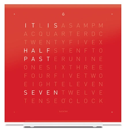 QLOCKTWO Earth 13.5 Pure Cherry Cake Table Clock Watch T4PENCC Image 1