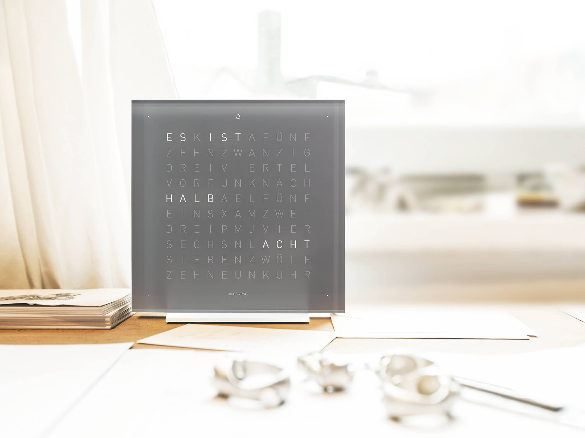 QLOCKTWO Earth 13.5 Pure Earl Grey Tea Table Clock Watch T4PENEG Image 4
