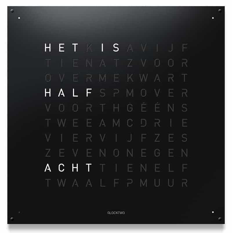 QLOCKTWO Earth 180 Black Pepper Wall Clock Watch Q180ENBLPC Image 1
