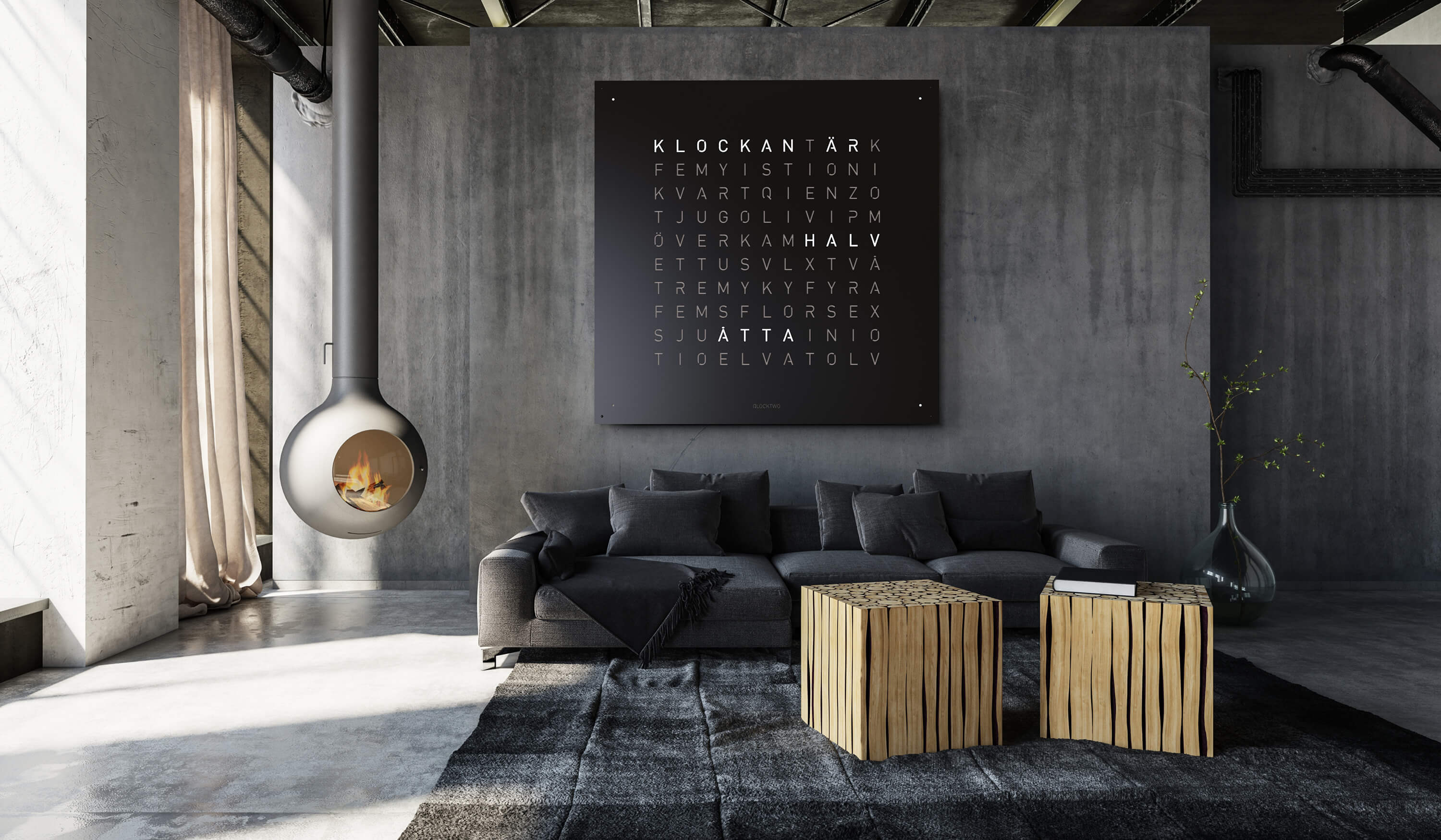 QLOCKTWO Earth 180 Black Pepper Wall Clock Watch Q180ENBLPC Image 3