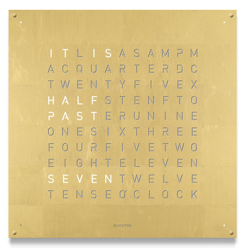 QLOCKTWO Earth 180 Creators Edition Gold Wall Clock Watch Q180V1ENGD Image 1