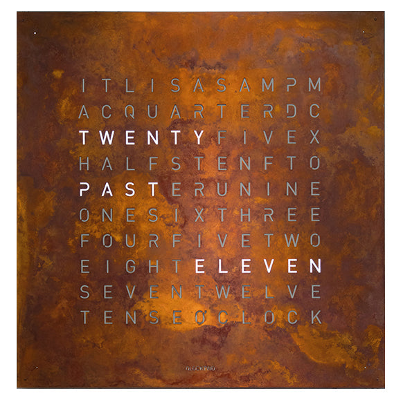 QLOCKTWO Earth 180 Creators Edition Rust Wall Clock Watch Q180ENRT Image 1