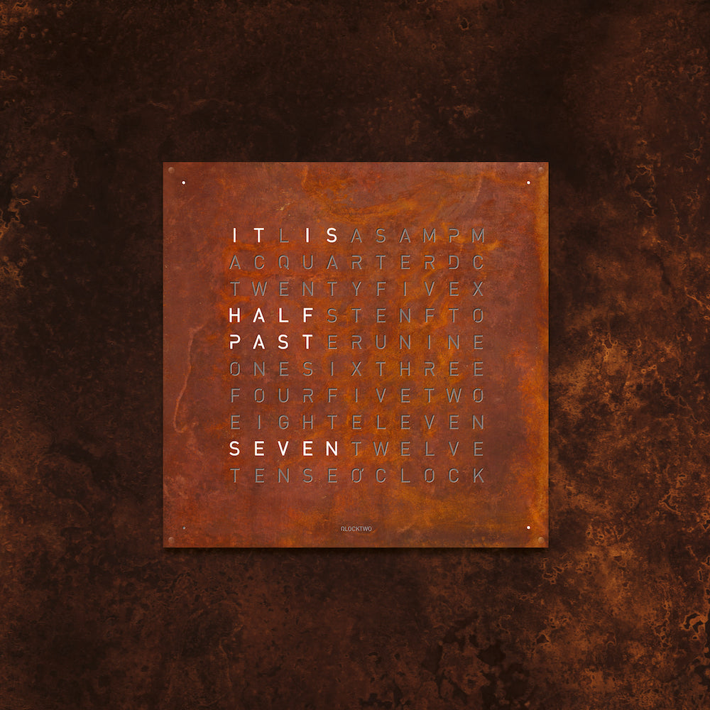 QLOCKTWO Earth 180 Creators Edition Rust Wall Clock Watch Q180ENRT Image 2