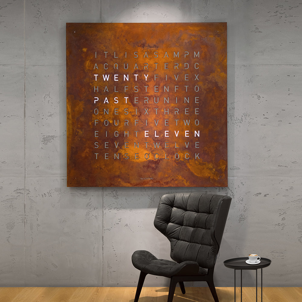 QLOCKTWO Earth 180 Creators Edition Rust Wall Clock Watch Q180ENRT Image 3