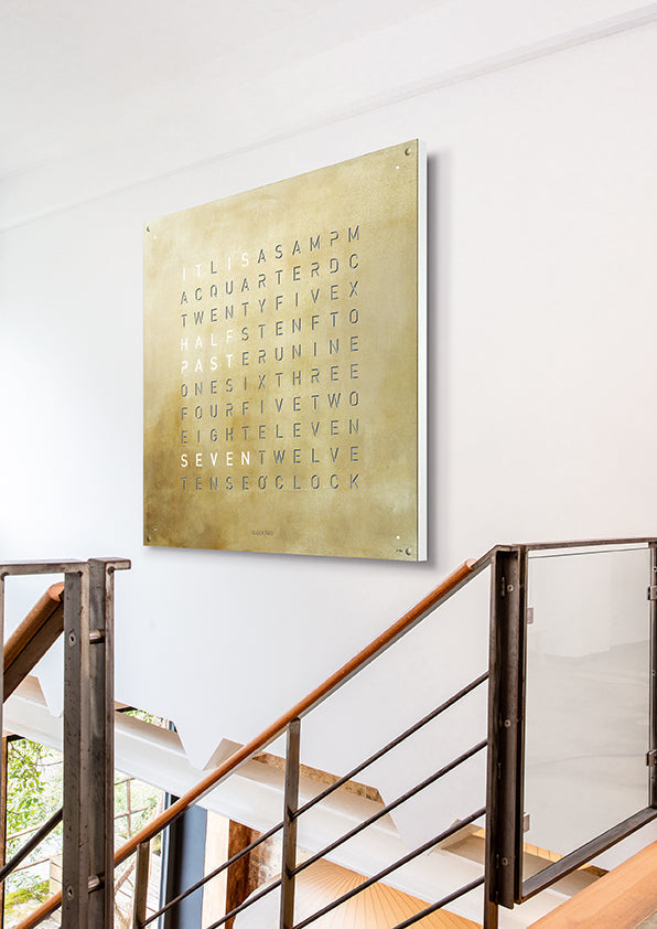 QLOCKTWO Earth 180 Creators Edition Silver & Gold Wall Clock Watch Q180ENSG Image 2