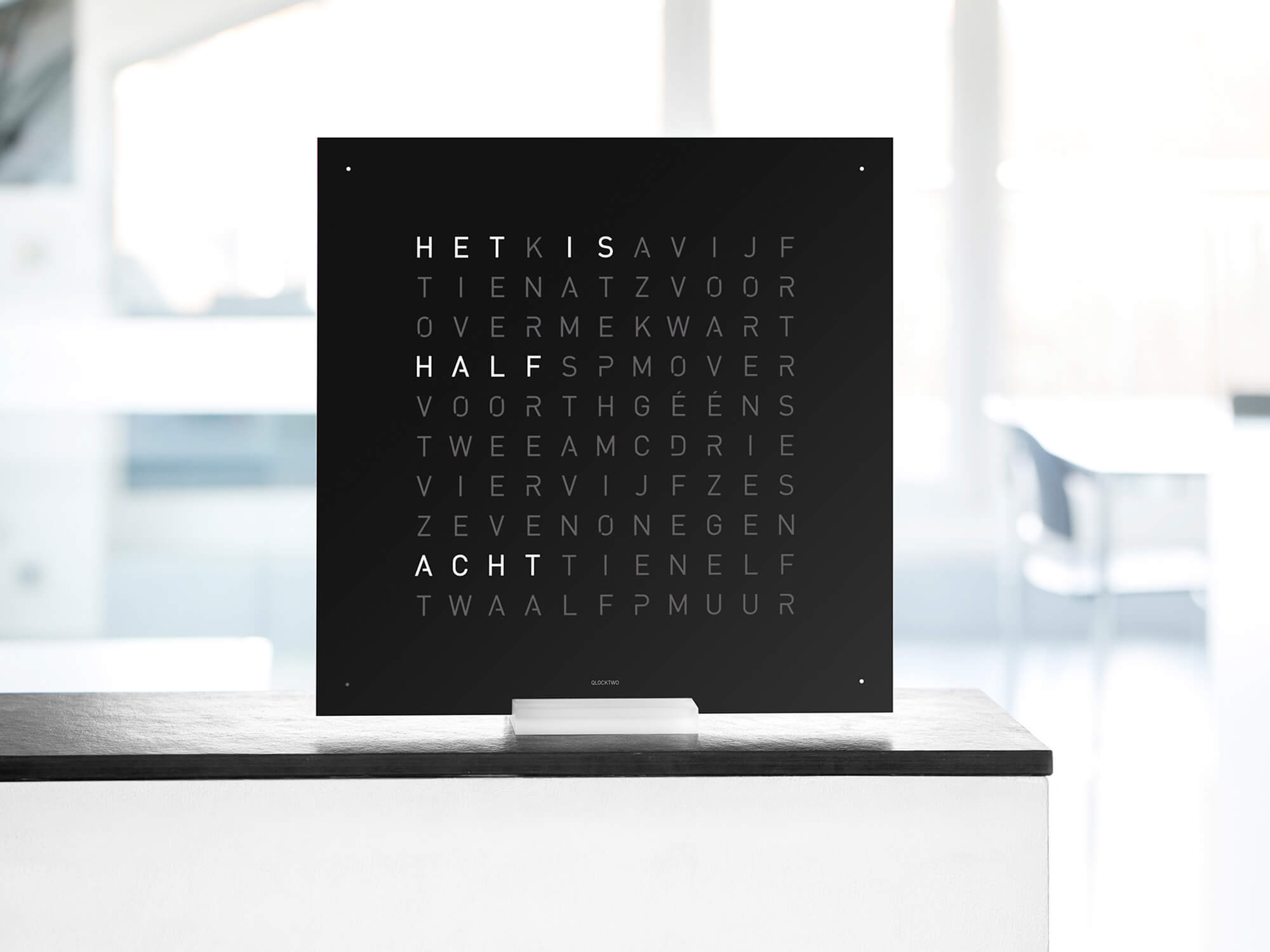 QLOCKTWO Earth 45 Black Pepper Wall Clock Watch QT4ENBLPC Image 4