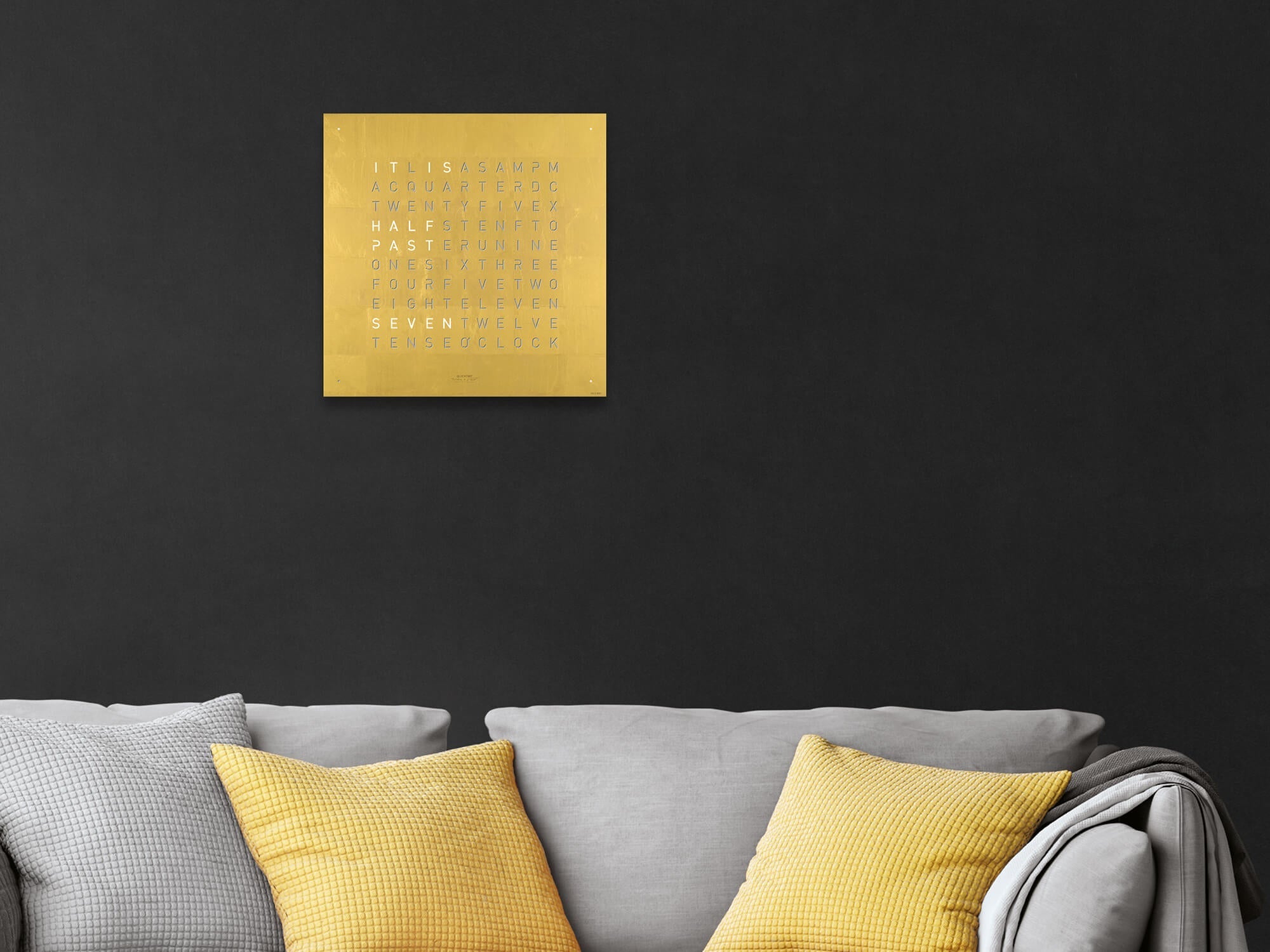 QLOCKTWO Earth 45 Creators Edition Gold Wall Clock Watch QT4ENGD Image 4