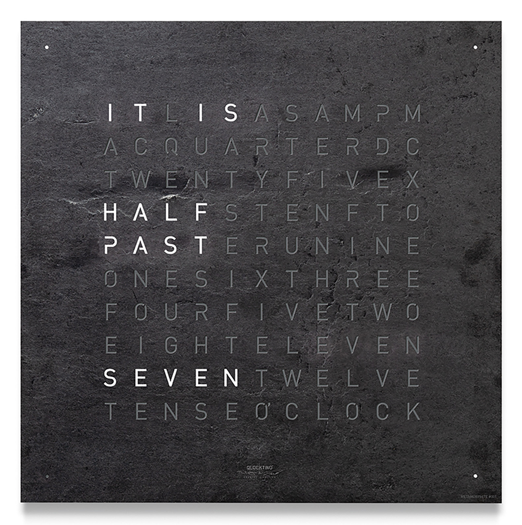 QLOCKTWO Earth 45 Creators Edition Metamorphite Wall Clock Watch QT4ENMM Image 1