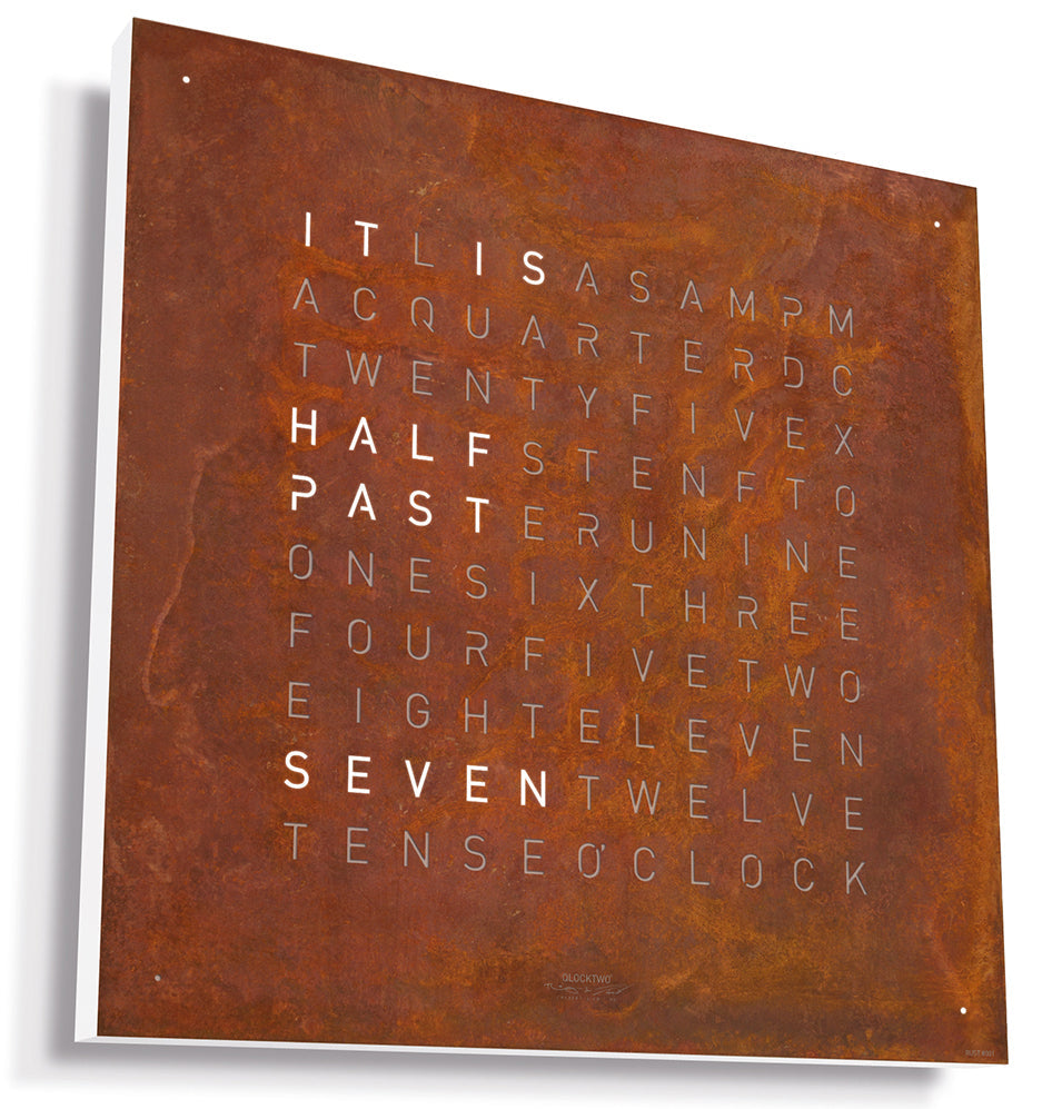 QLOCKTWO Earth 45 Creators Edition Rust Wall Clock Watch QT4ENRT Image 2