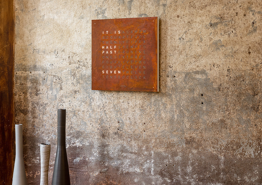 QLOCKTWO Earth 45 Creators Edition Rust Wall Clock Watch QT4ENRT Image 3
