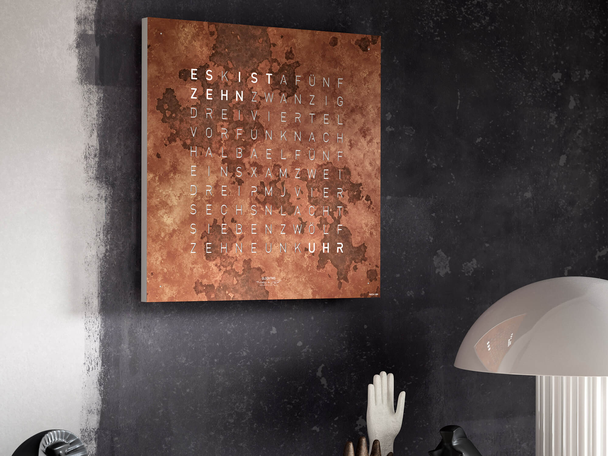 QLOCKTWO Earth 45 Creators Edition Rust Wall Clock Watch QT4ENRT Image 7