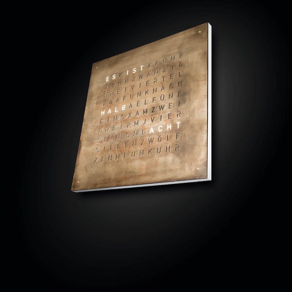 QLOCKTWO Earth 45 Creators Edition Silver & Gold Wall Clock Watch QT4ENSG Image 3