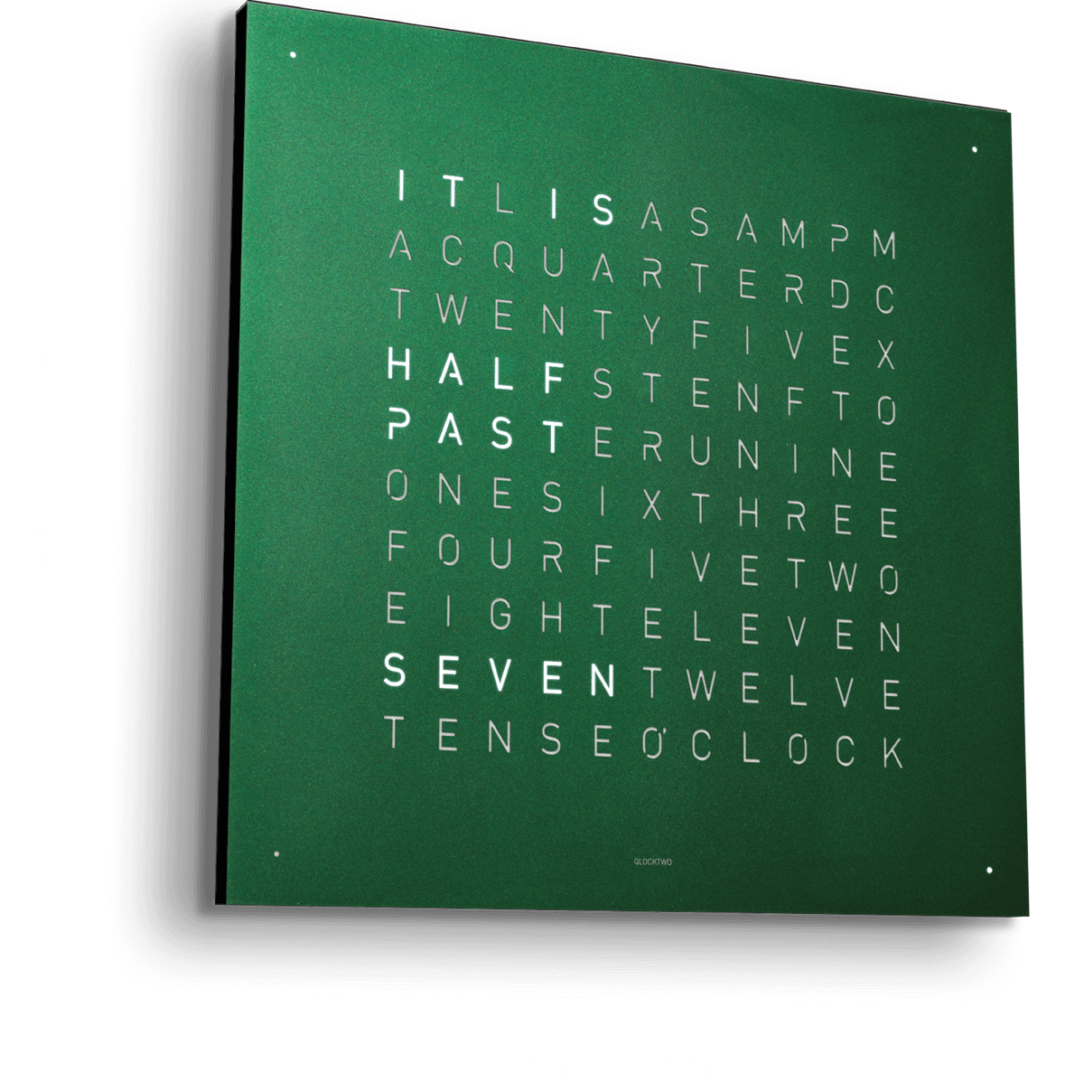 QLOCKTWO Earth 45 Green Velvet Wall Clock Watch QT4ENRGVC Image 4