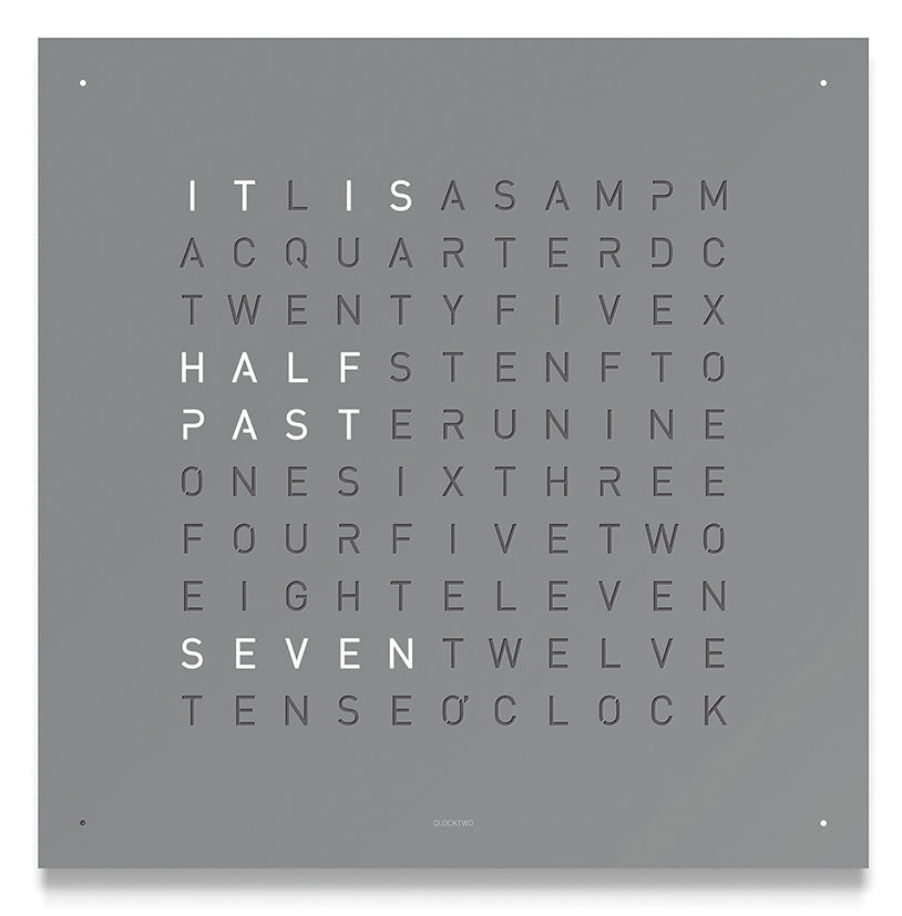 QLOCKTWO Earth 45 Grey Pepper Wall Clock Watch QT4ENGRPC Image 1