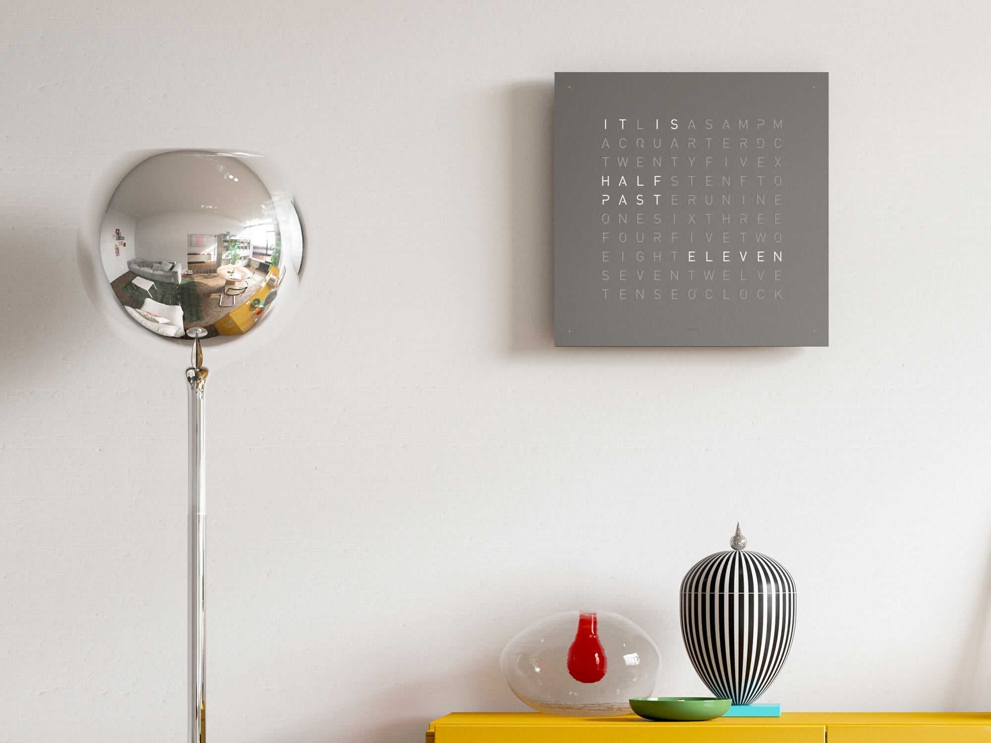 QLOCKTWO Earth 45 Grey Pepper Wall Clock Watch QT4ENGRPC Image 5