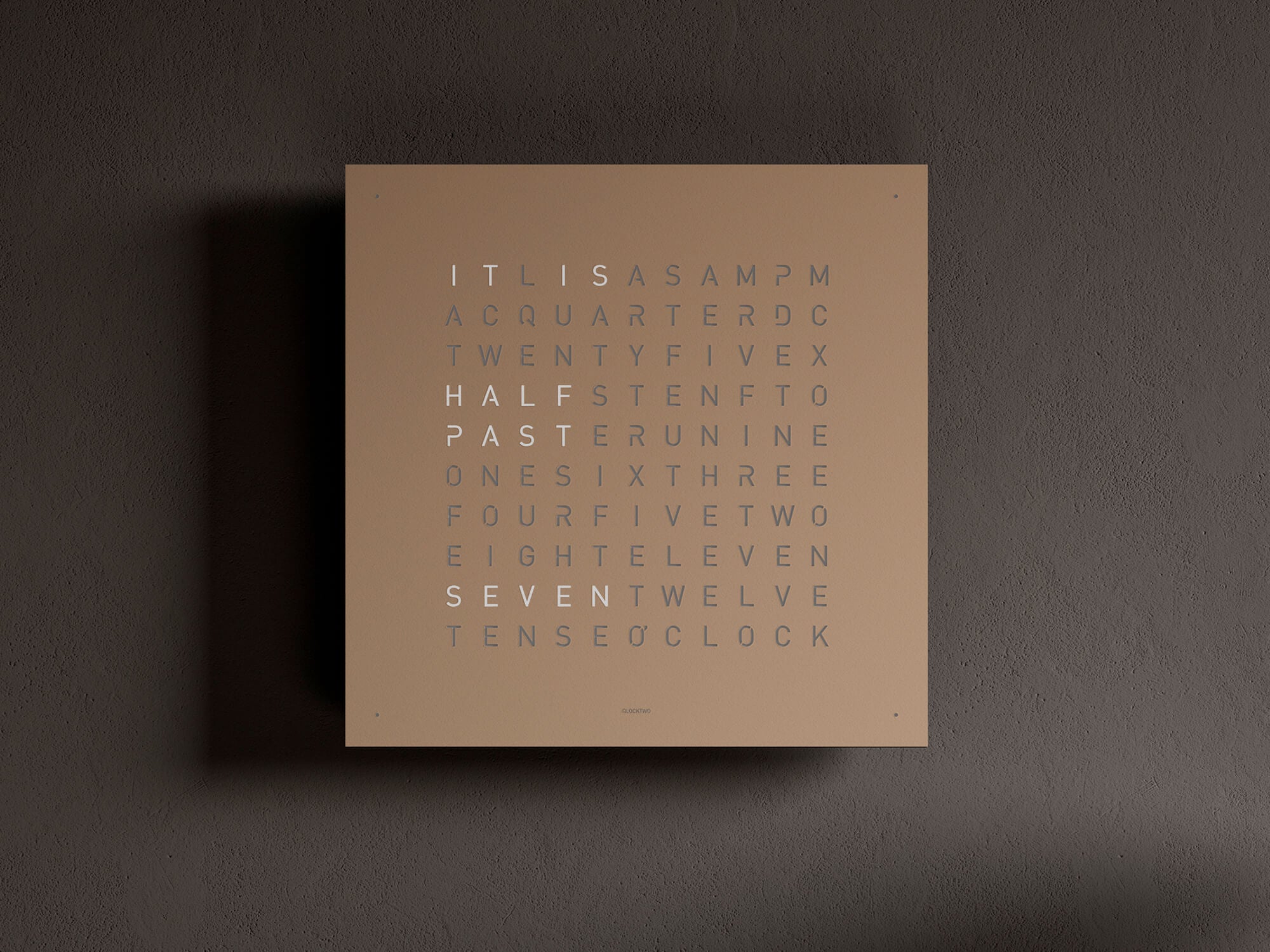 QLOCKTWO Earth 45 Hazelnut Wall Clock Watch QT4ENHAPC Image 4