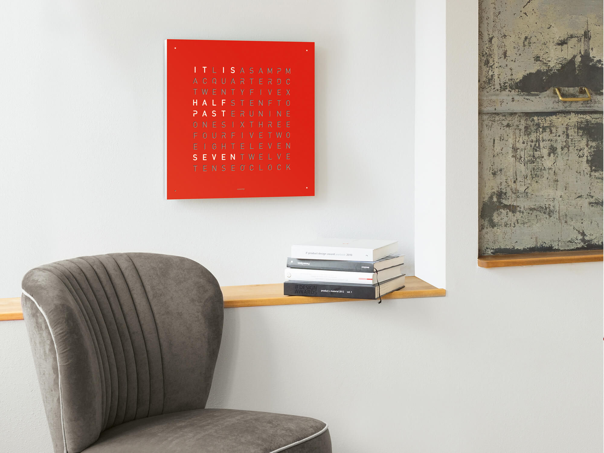 QLOCKTWO Earth 45 Red Pepper Wall Clock Watch QT4ENREPC Image 5