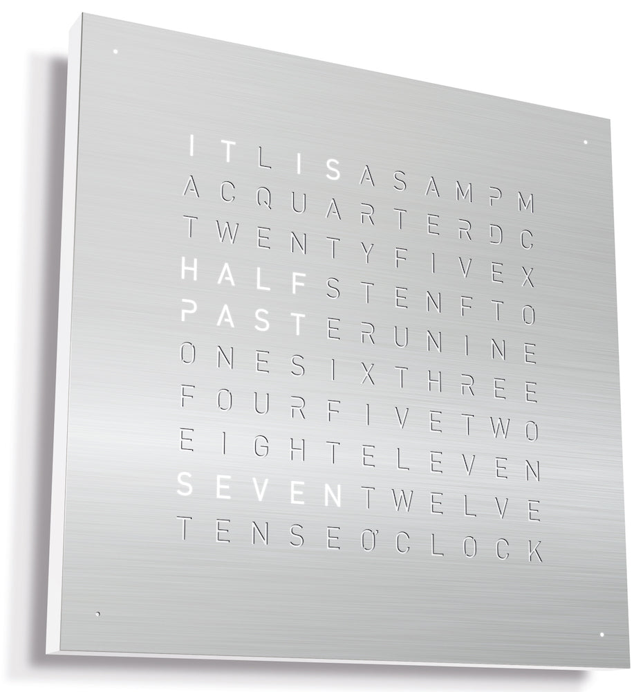 QLOCKTWO Earth 45 Stainless Steel Wall Clock Watch QT4ENSS Image 2