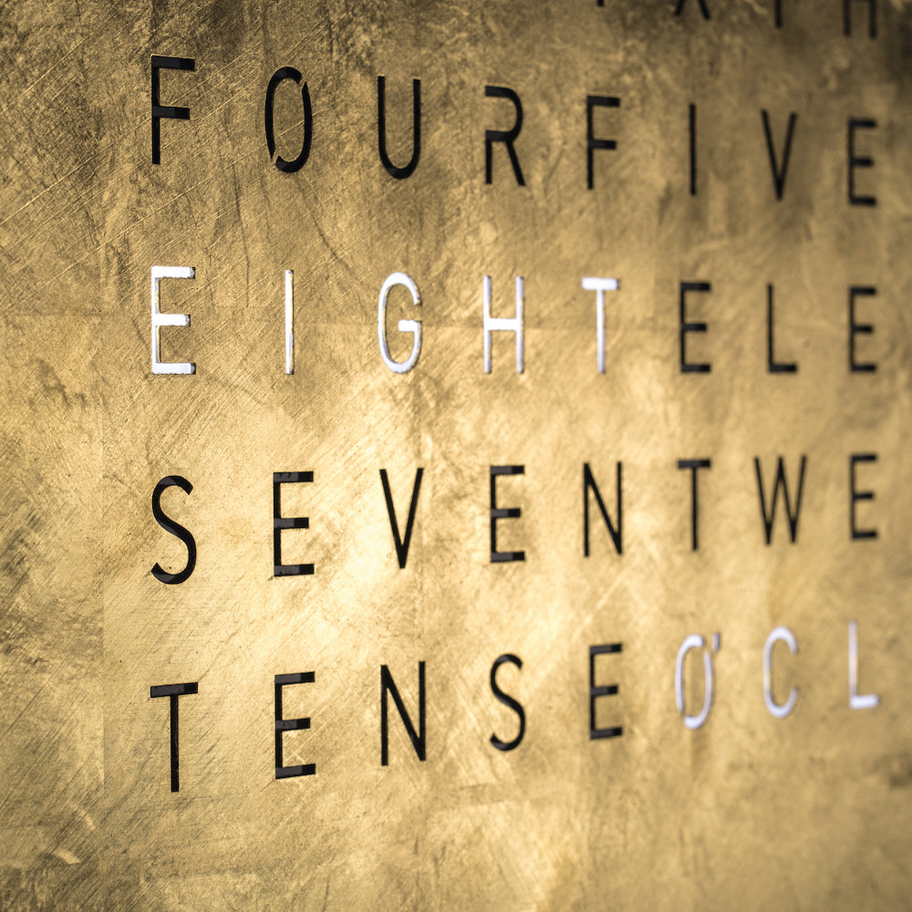 QLOCKTWO Earth 90 Creators Edition Gold Wall Clock Watch LG4ENGD Image 2