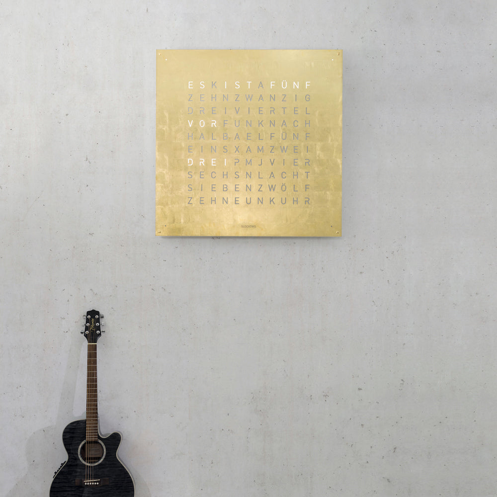 QLOCKTWO Earth 90 Creators Edition Gold Wall Clock Watch LG4ENGD Image 3