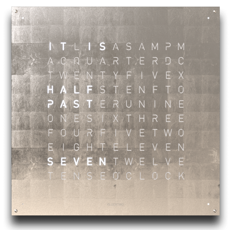 QLOCKTWO Earth 90 Creators Edition Platinum Wall Clock Watch LG4ENPL Image 1