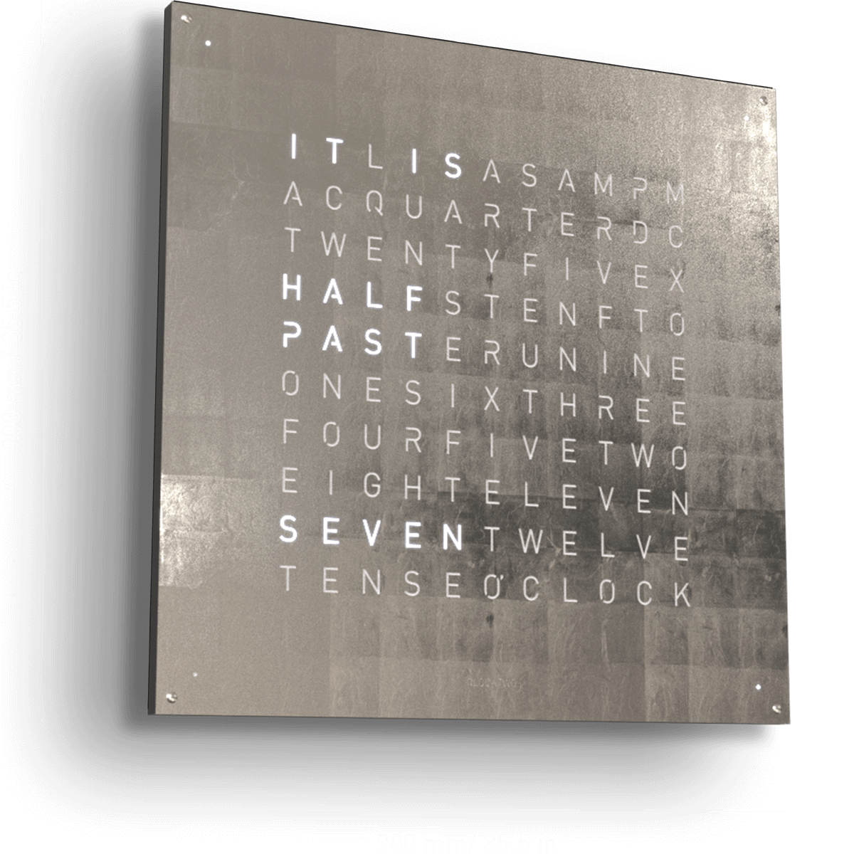 QLOCKTWO Earth 90 Creators Edition Platinum Wall Clock Watch LG4ENPL Image 2