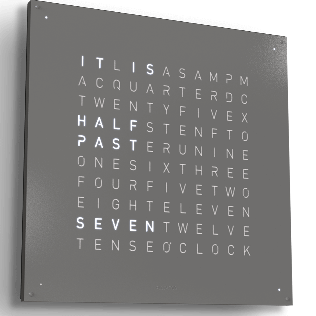 QLOCKTWO Earth 90 Grey Pepper Wall Clock Watch LG4ENGRPC Image 2