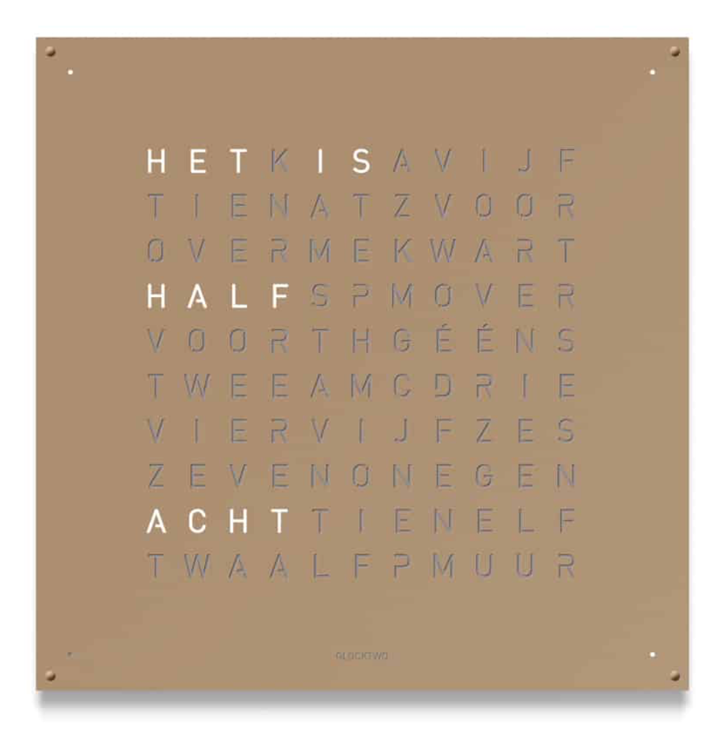 QLOCKTWO Earth 90 Hazelnut Wall Clock Watch LG4ENHAPC Image 1