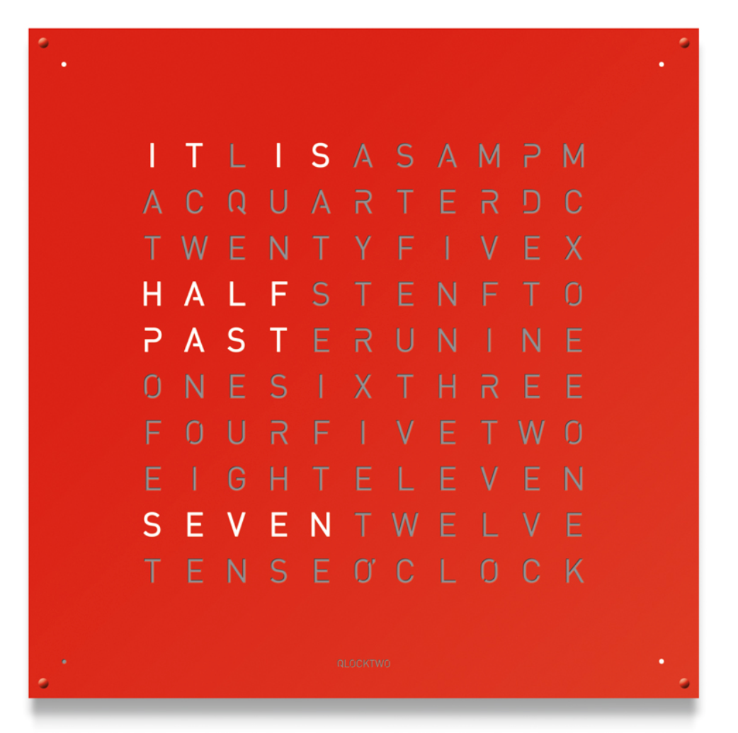 QLOCKTWO Earth 90 Red Pepper Wall Clock Watch LG4ENREPC Image 1