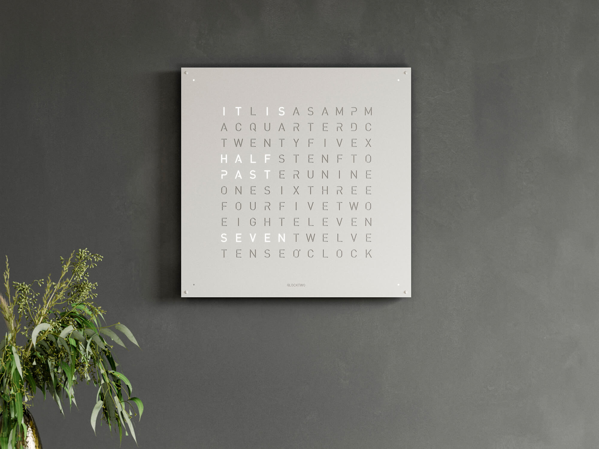 QLOCKTWO Earth 90 White Pepper Wall Clock Watch LG4ENWHPC Image 4