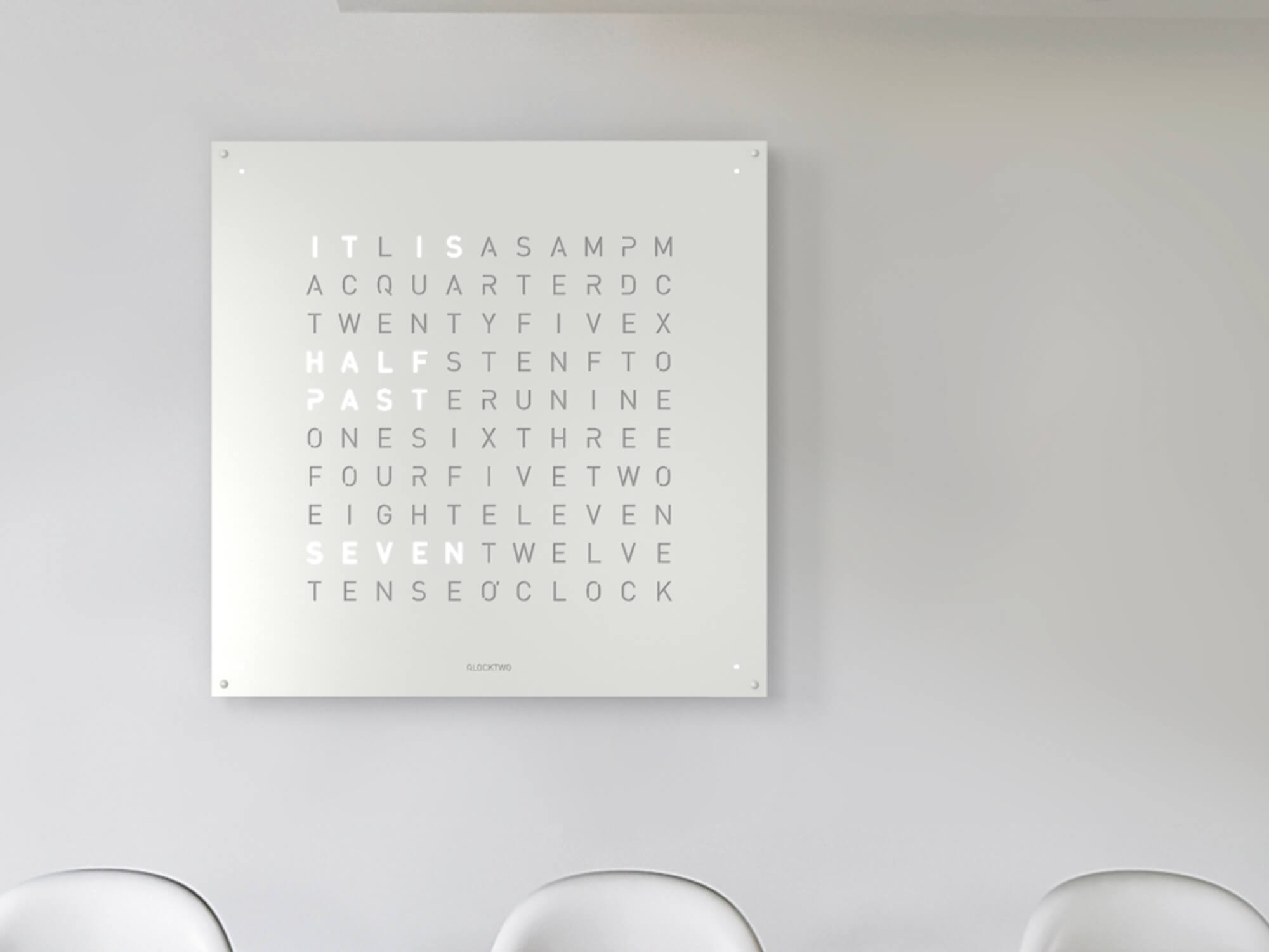QLOCKTWO Earth 90 White Pepper Wall Clock Watch LG4ENWHPC Image 5