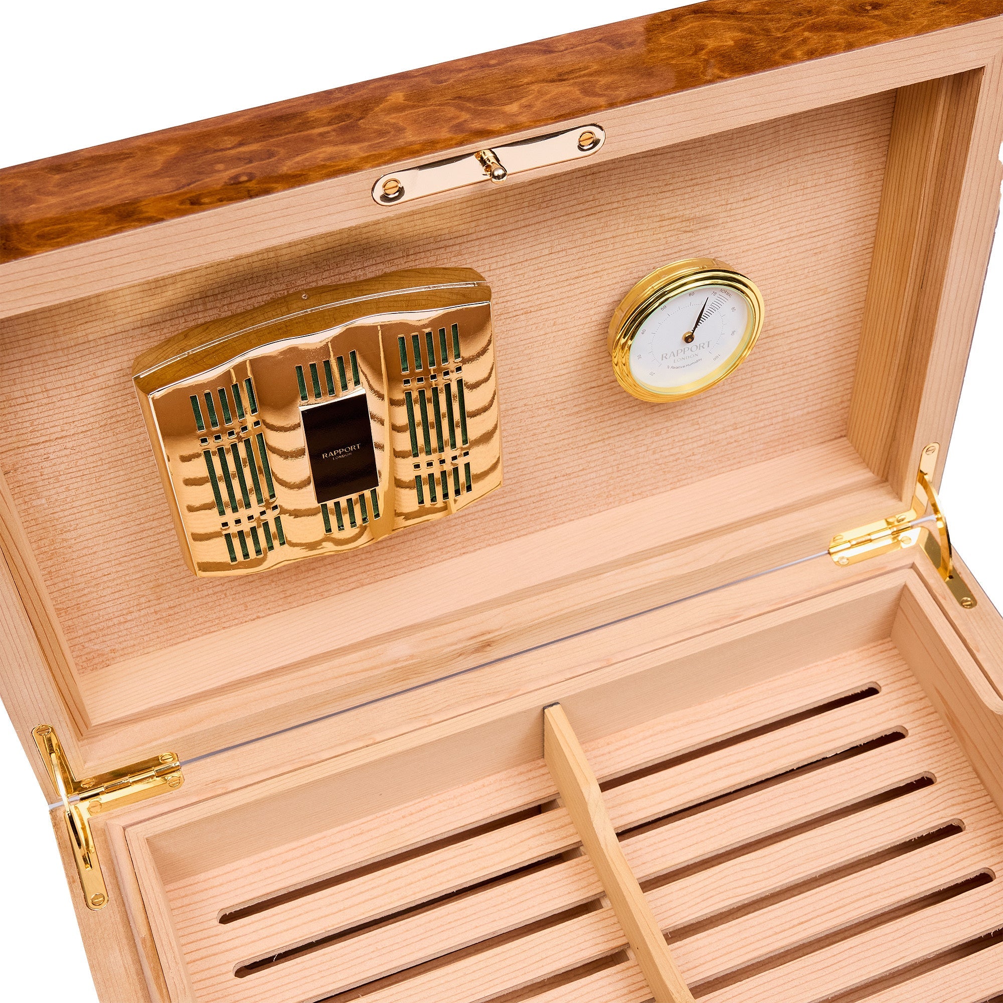 Rapport Brompton Burr Walnut Large Humidor RPT-196 Image 5