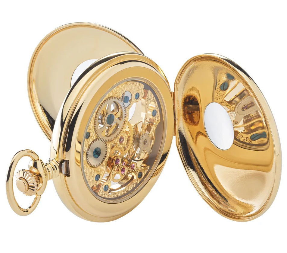 Rapport Pocket Watch Mechanical Half Hunter Gold Tone PW44 Image 2