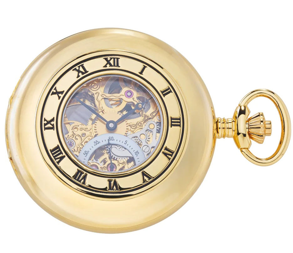 Rapport Pocket Watch Mechanical Half Hunter Gold Tone PW44 Image 6