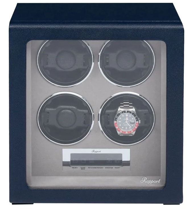 Rapport Watch Winder Quantum Quad Four Leather Blue W634 Image 6